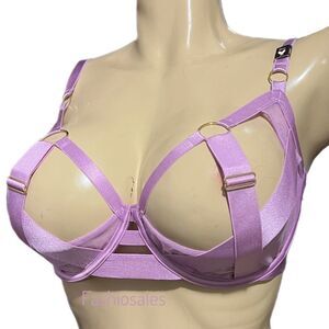 Victorias Secret Luxe Very Sexy Unlined Demi Balconette Strappy Cutout Bra Lilac